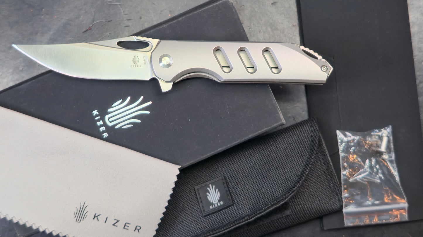 Kizer Assassin Titanium Handle, 3.15 Inches S35VN (NEW)