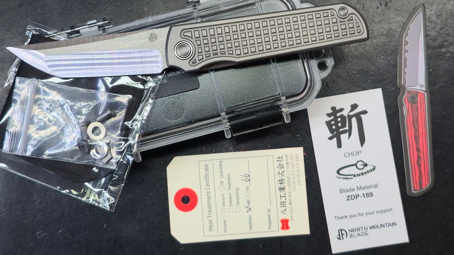 North Mountain Blade LEE WILLIAMS KICKSTOP Grid Titanium ZDP189 (NEW)