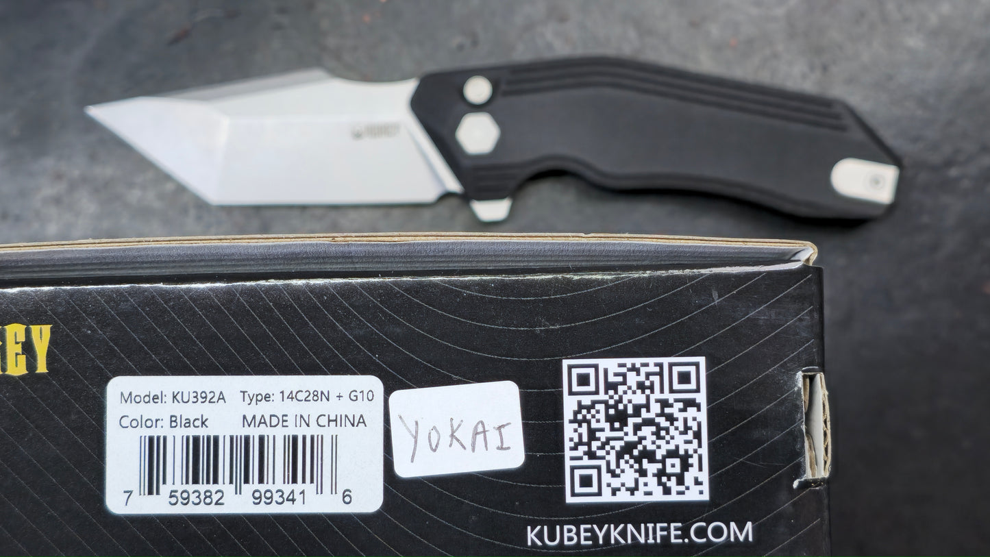 Kubey Yokai Folding Knife Black G10 Handle 14C28N (NEW)