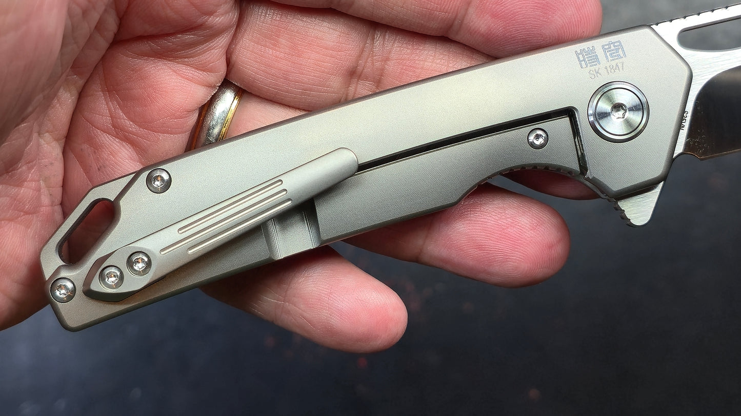 TIGEND Space Time SK1847 Titanium S35VN (NEW)