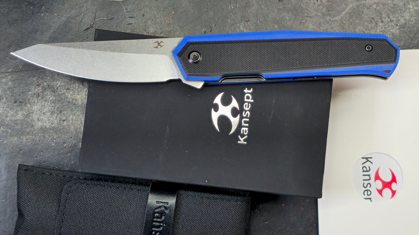 Kansept Integra Folding Knife Blue/Black G10 Handle 154CM (NEW)
