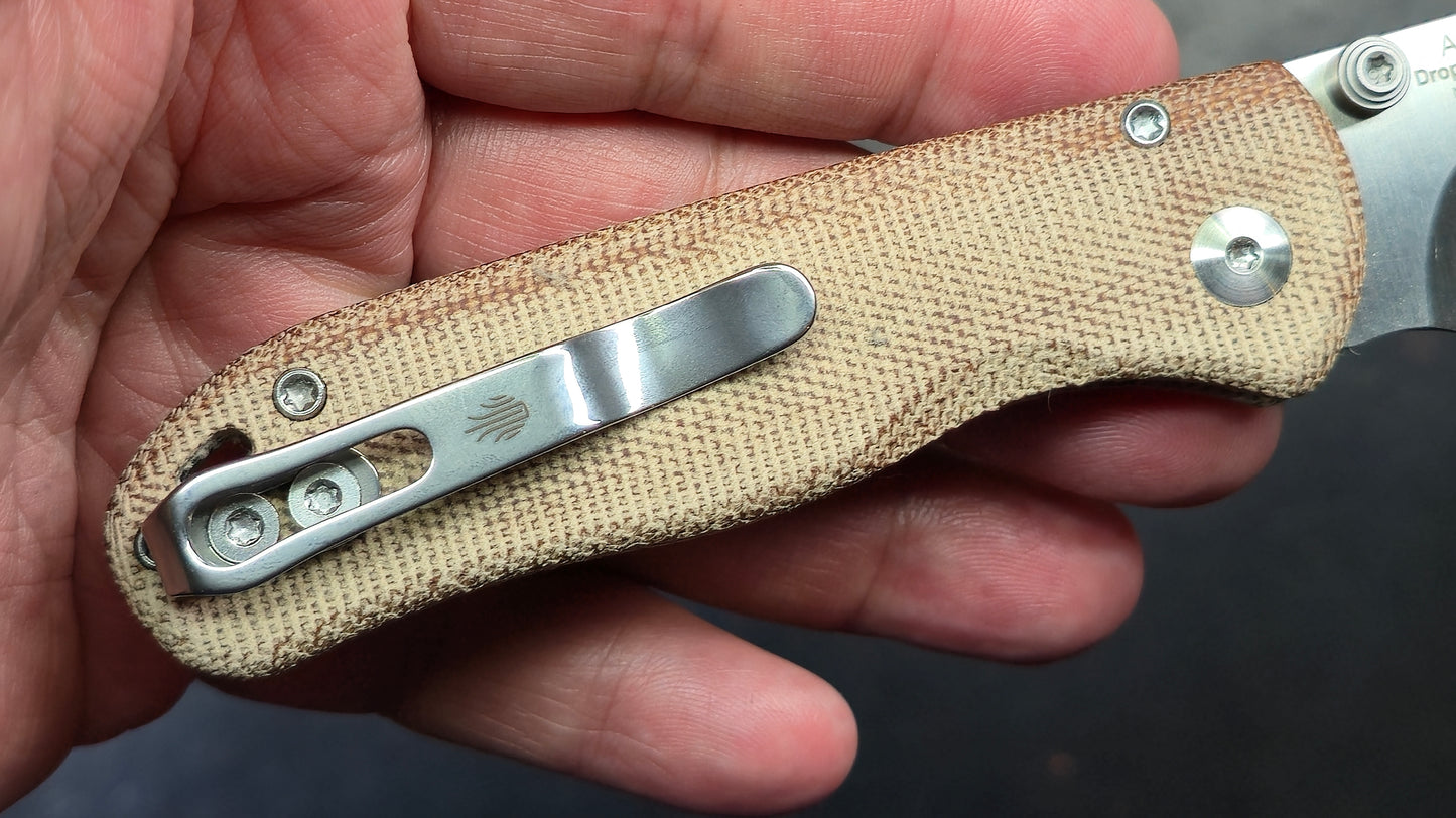 Kizer Drop Bear 2 Brown Micarta Handle Nitro-V Clip Point (NEW)