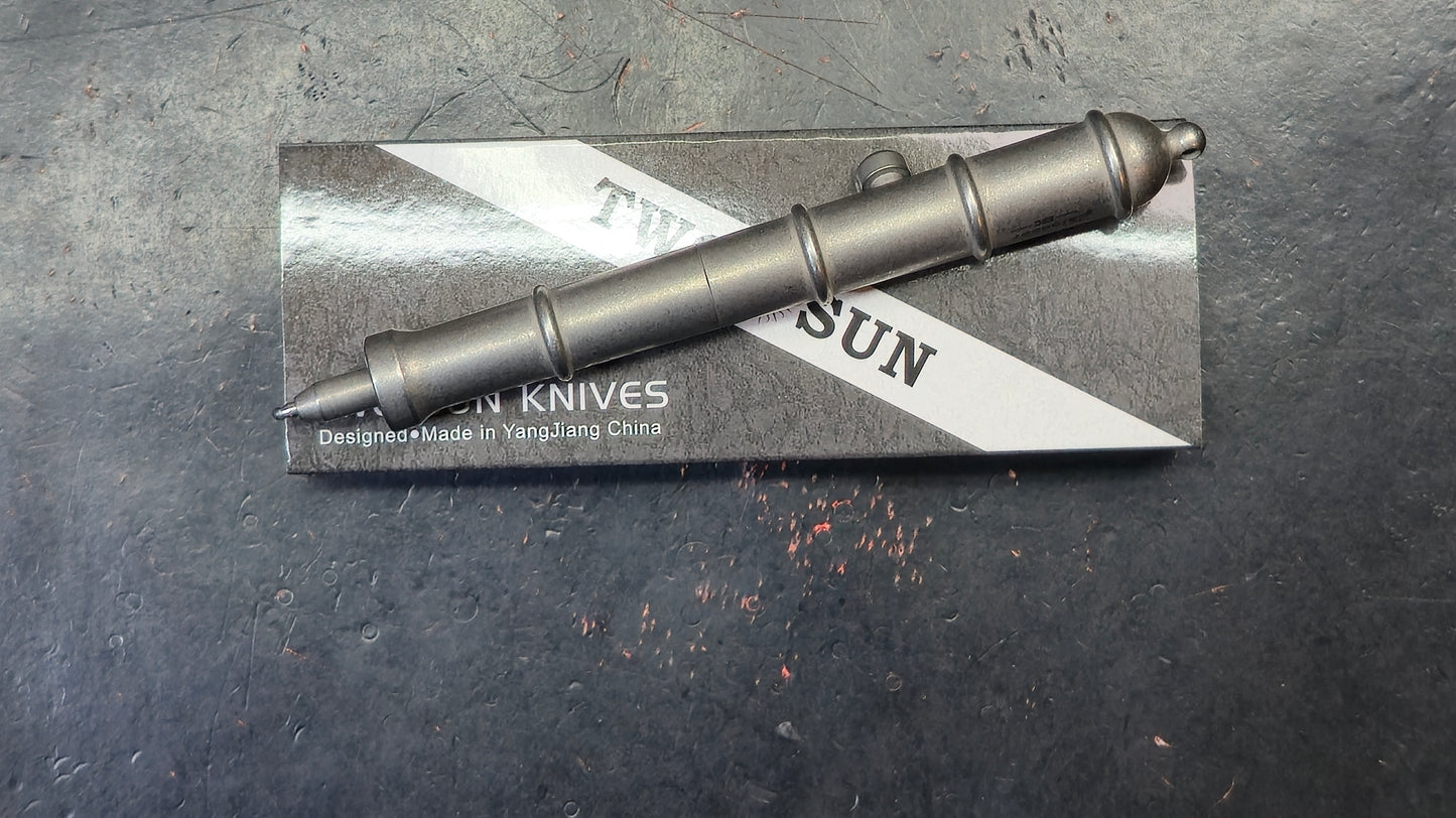 TwoSun PEN35 Titanium Body Stonewash Finish Black ink (NEW)