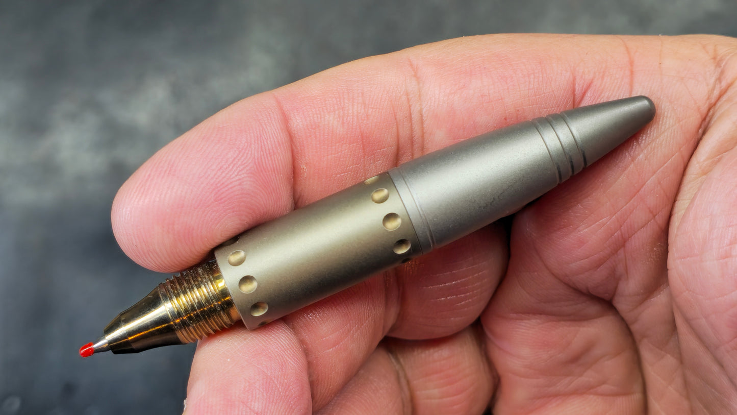 TwoSun Pen-07 Tactical Pen Titanium Alloy Body Black Ink (NEW)
