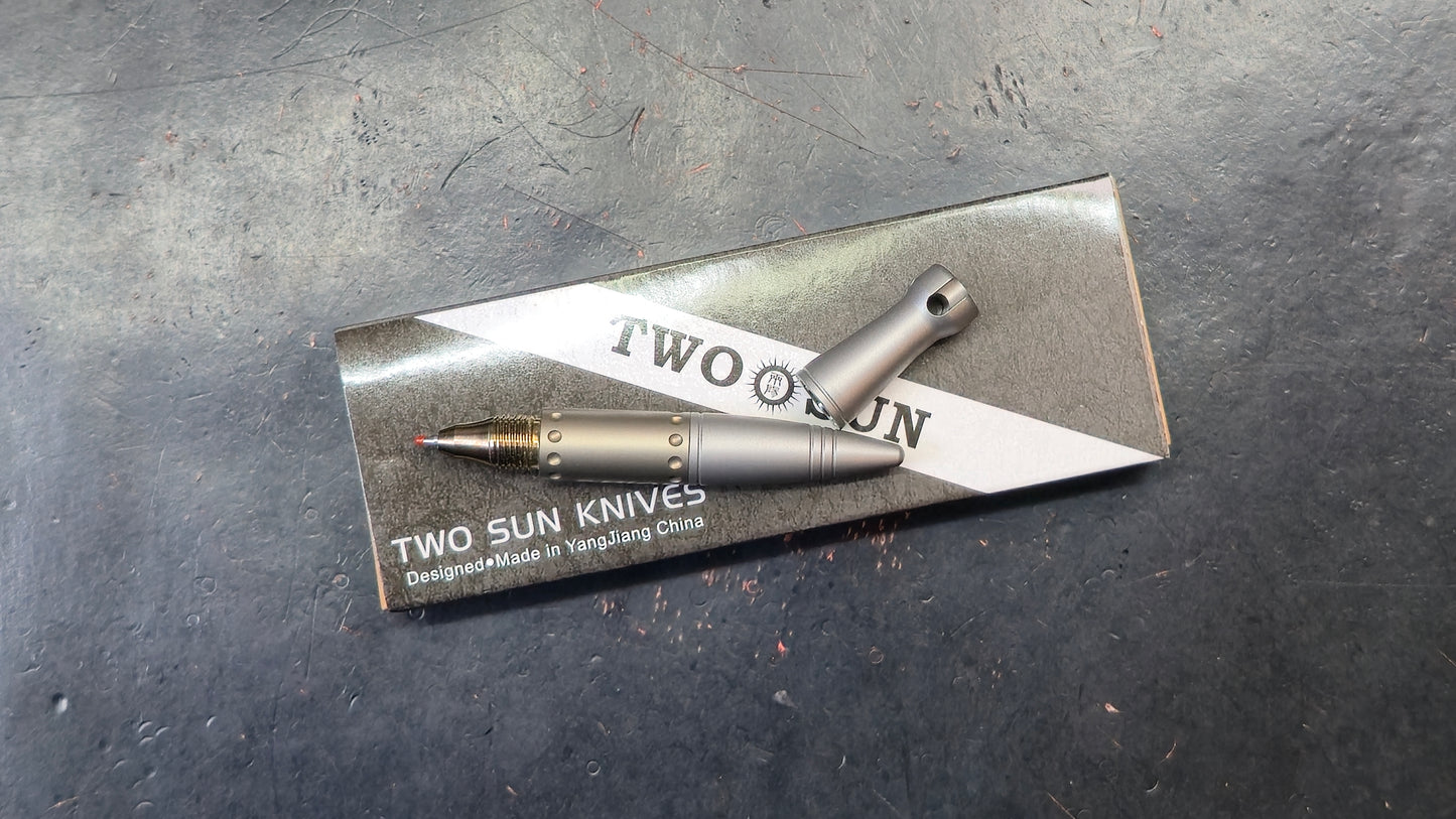TwoSun Pen-07 Tactical Pen Titanium Alloy Body Black Ink (NEW)