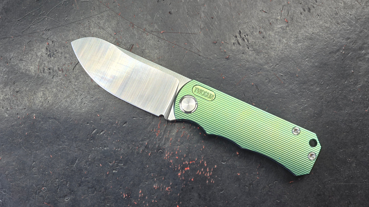 TwoSun TS349 Green Titanium Handle M390 (NEW)