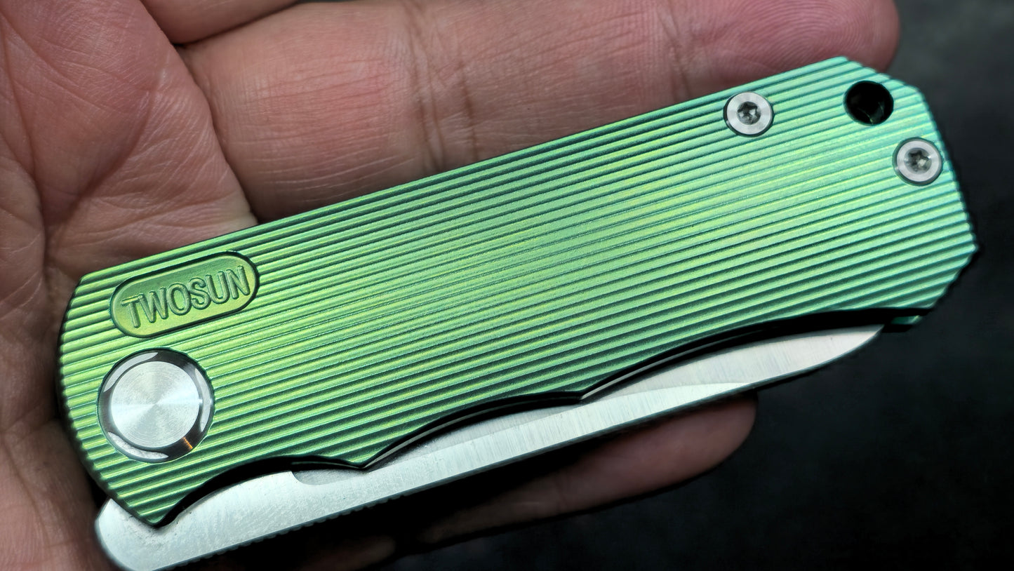 TwoSun TS349 Green Titanium Handle M390 (NEW)