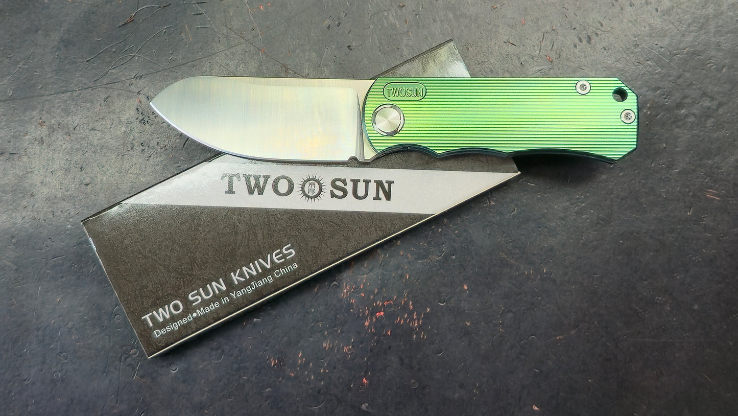 TwoSun TS349 Green Titanium Handle M390 (NEW)