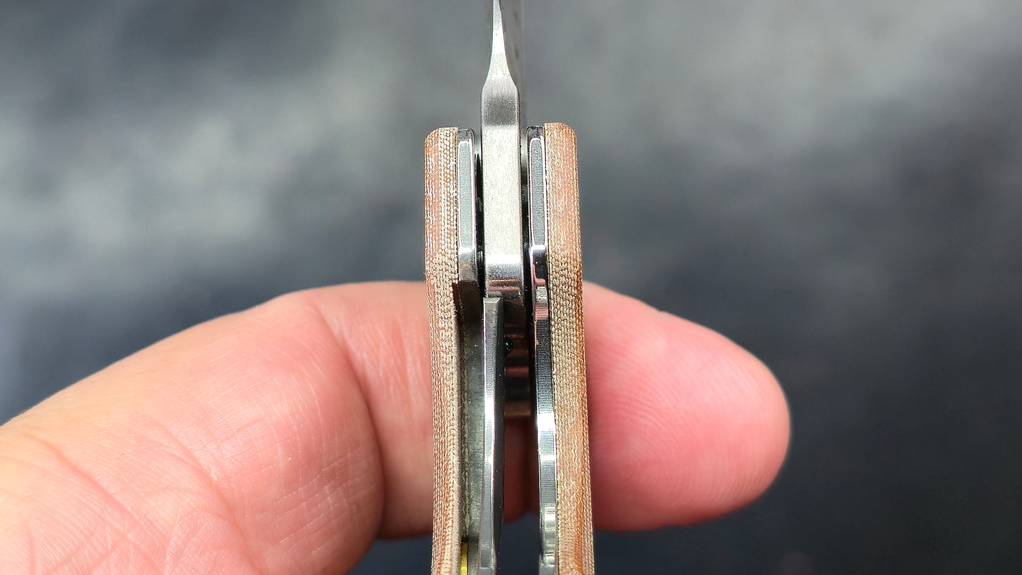 Kizer Retro Khaki Micarta/Brass Handle Nitro-V Drop Point (NEW)