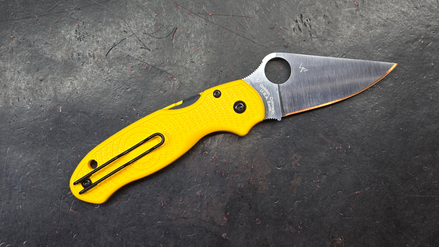 Spyderco Para 3 Salt Yellow FRN Handle Magnacut (NEW)