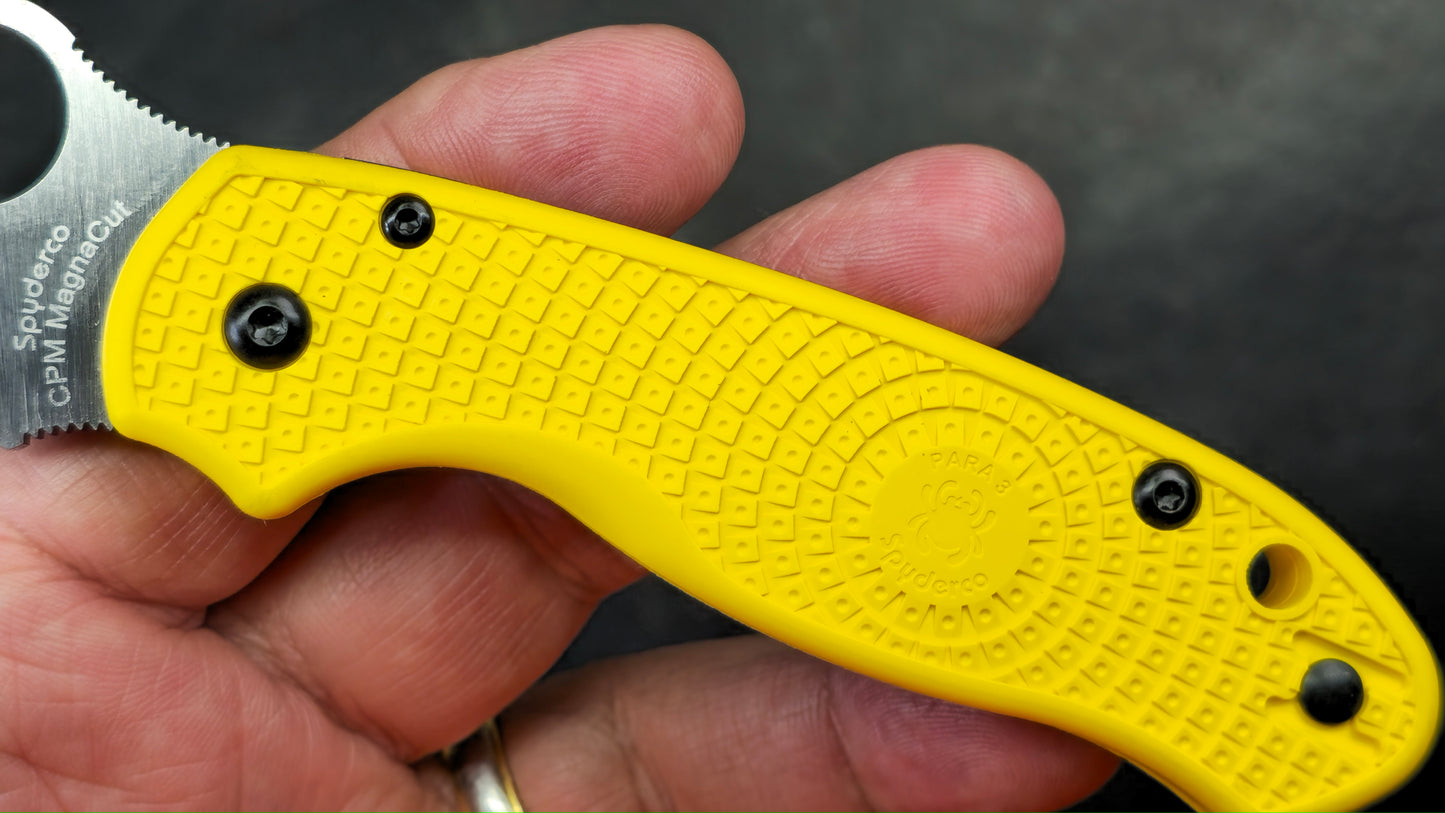 Spyderco Para 3 Salt Yellow FRN Handle Magnacut (NEW)
