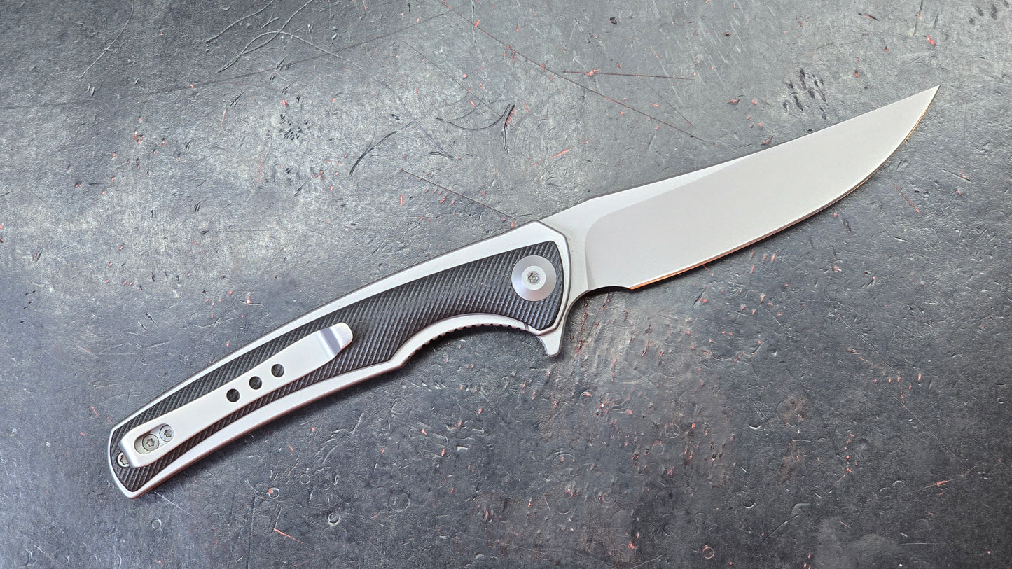 We Knife 704X Black G10 Steel Liners 3.6” D2 (NEW)