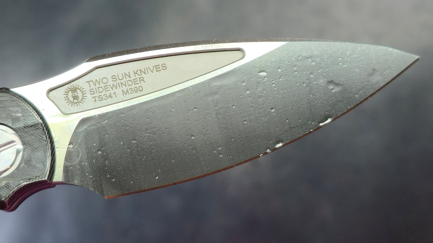 TwoSun TS341 Sidewinder Front Flipper Titanium & CF Handle M390 (NEW)