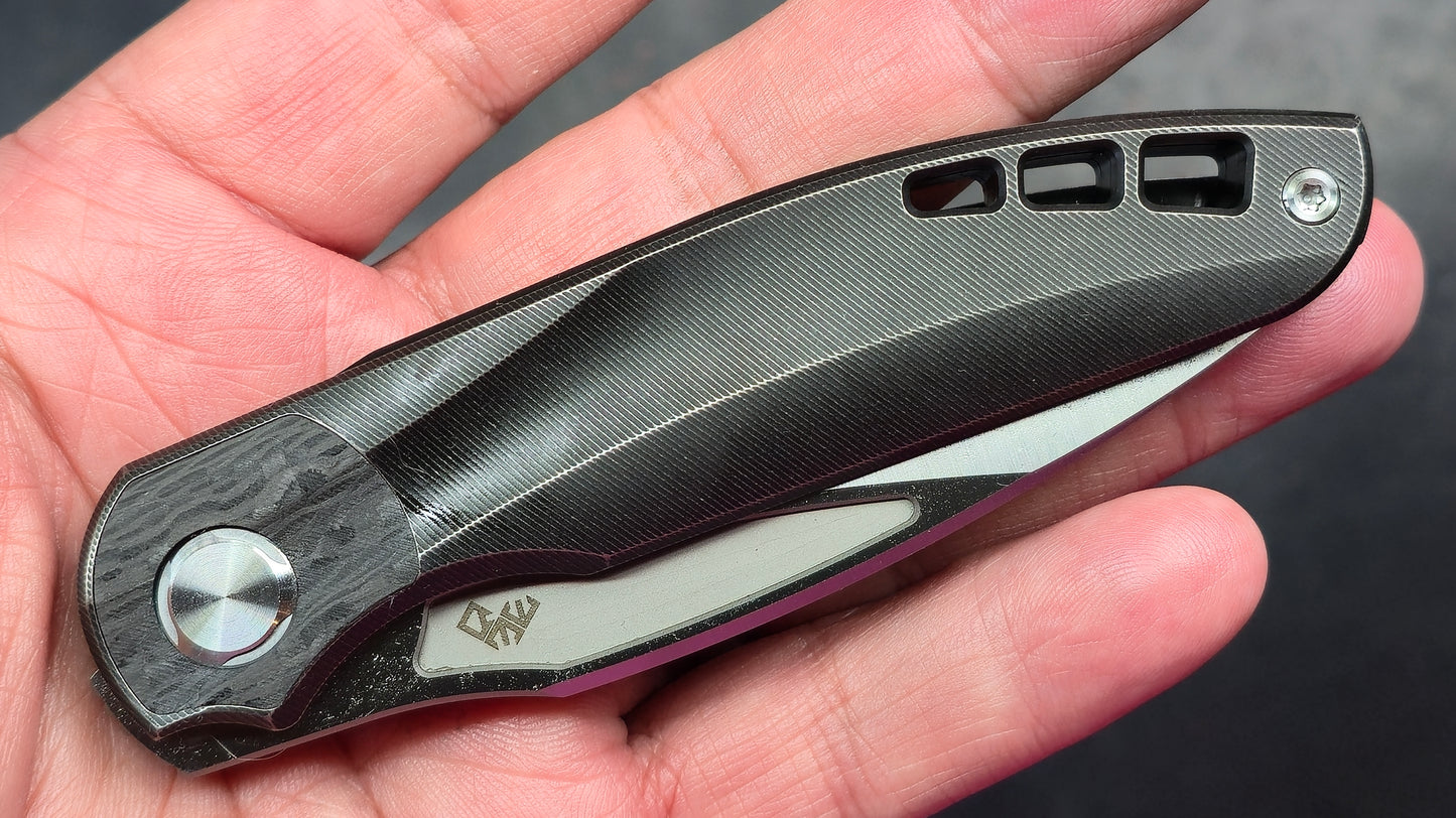 TwoSun TS341 Sidewinder Front Flipper Titanium & CF Handle M390 (NEW)