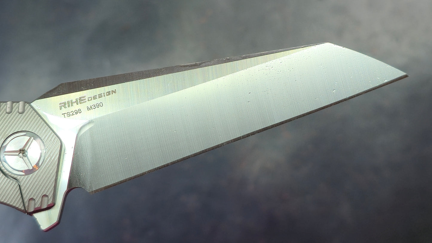 TwoSun TS298 Titanium Handle M390 Plain Edge (NEW)