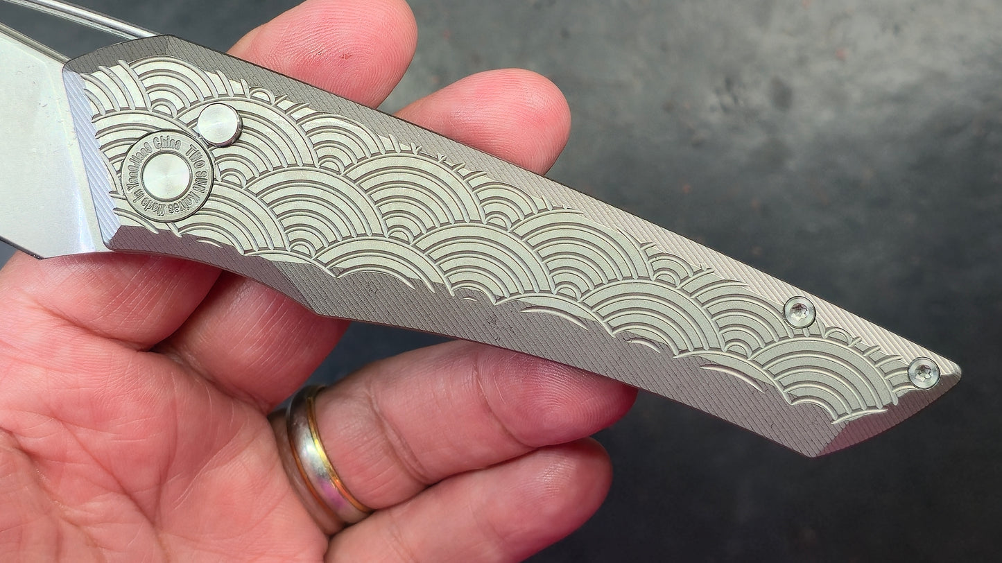 TwoSun TS193 Button Lock Titanium Handle D2 (NEW)