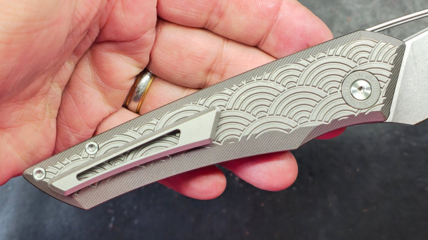 TwoSun TS193 Button Lock Titanium Handle D2 (NEW)