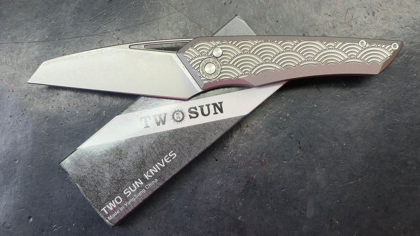 TwoSun TS193 Button Lock Titanium Handle D2 (NEW)
