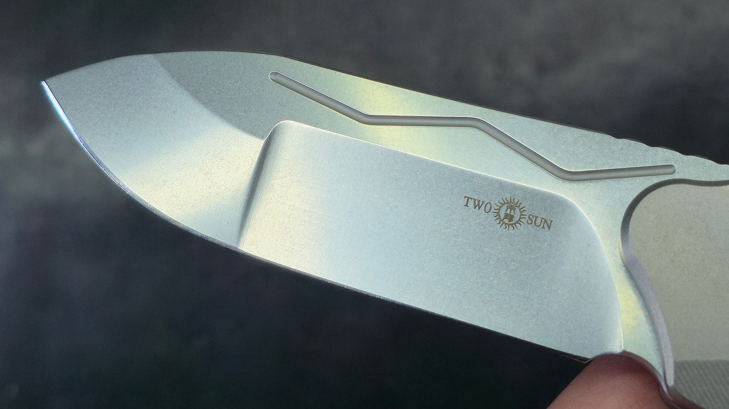 TWOSUN TS567 TC4 Titanium Handle 14C28N Blade (NEW)