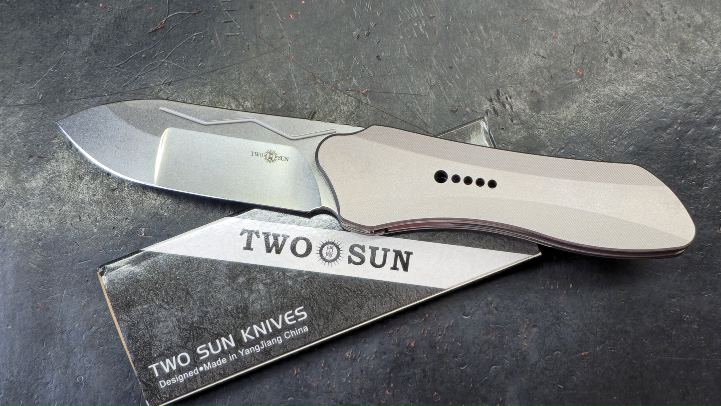 TWOSUN TS567 TC4 Titanium Handle 14C28N Blade (NEW)