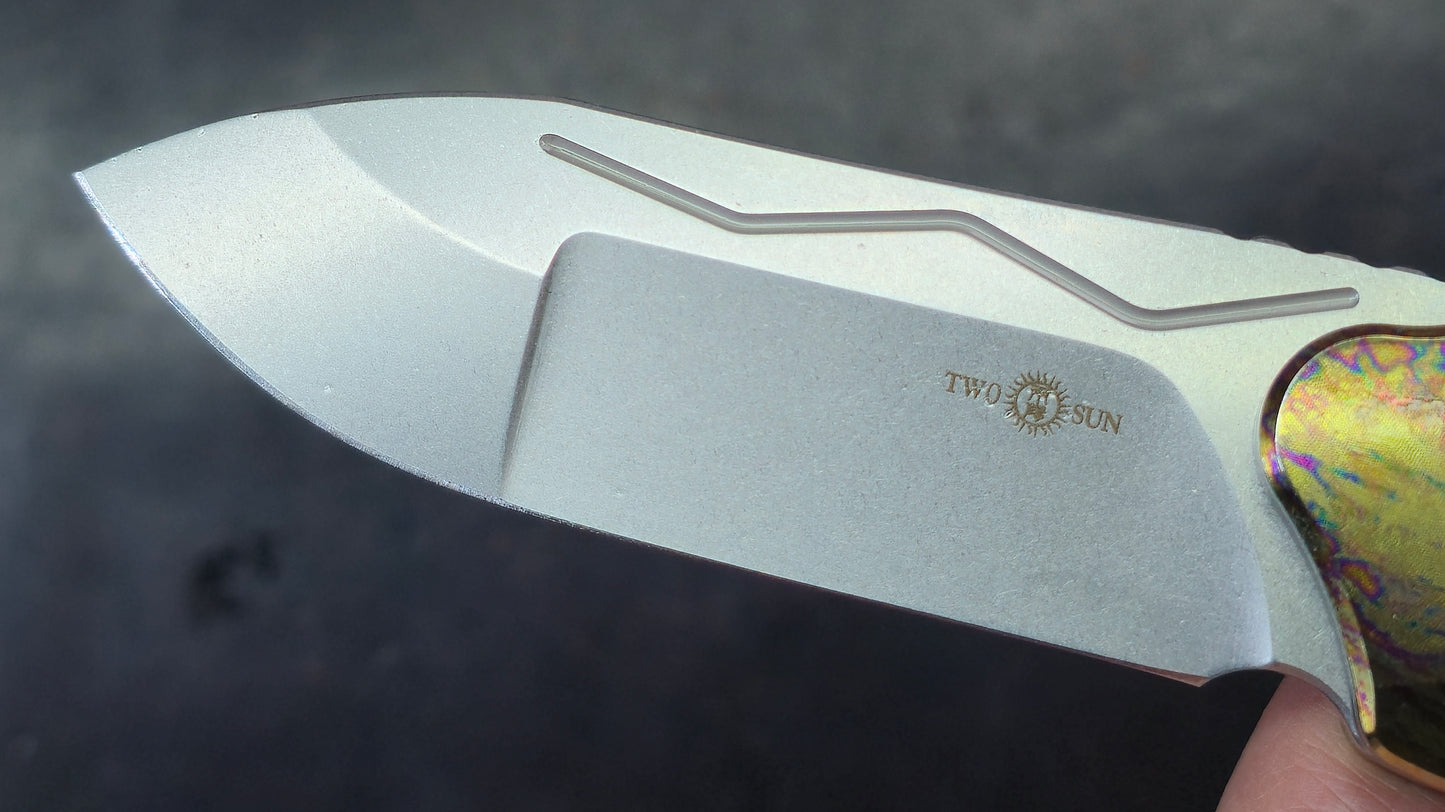TWOSUN TS567 TC4 (COLOR) Titanium Handle 14C28N Blade (NEW)