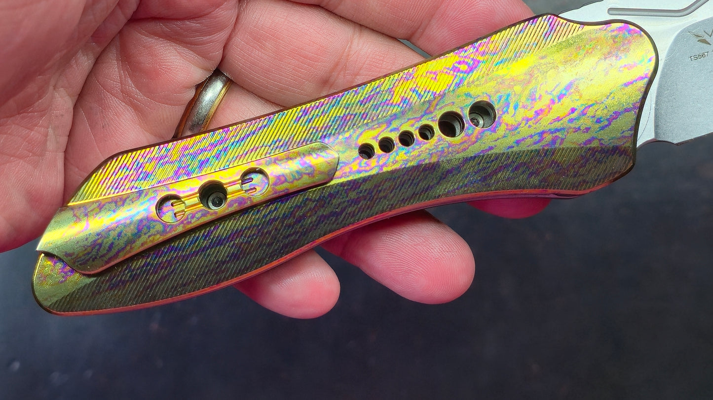 TWOSUN TS567 TC4 (COLOR) Titanium Handle 14C28N Blade (NEW)