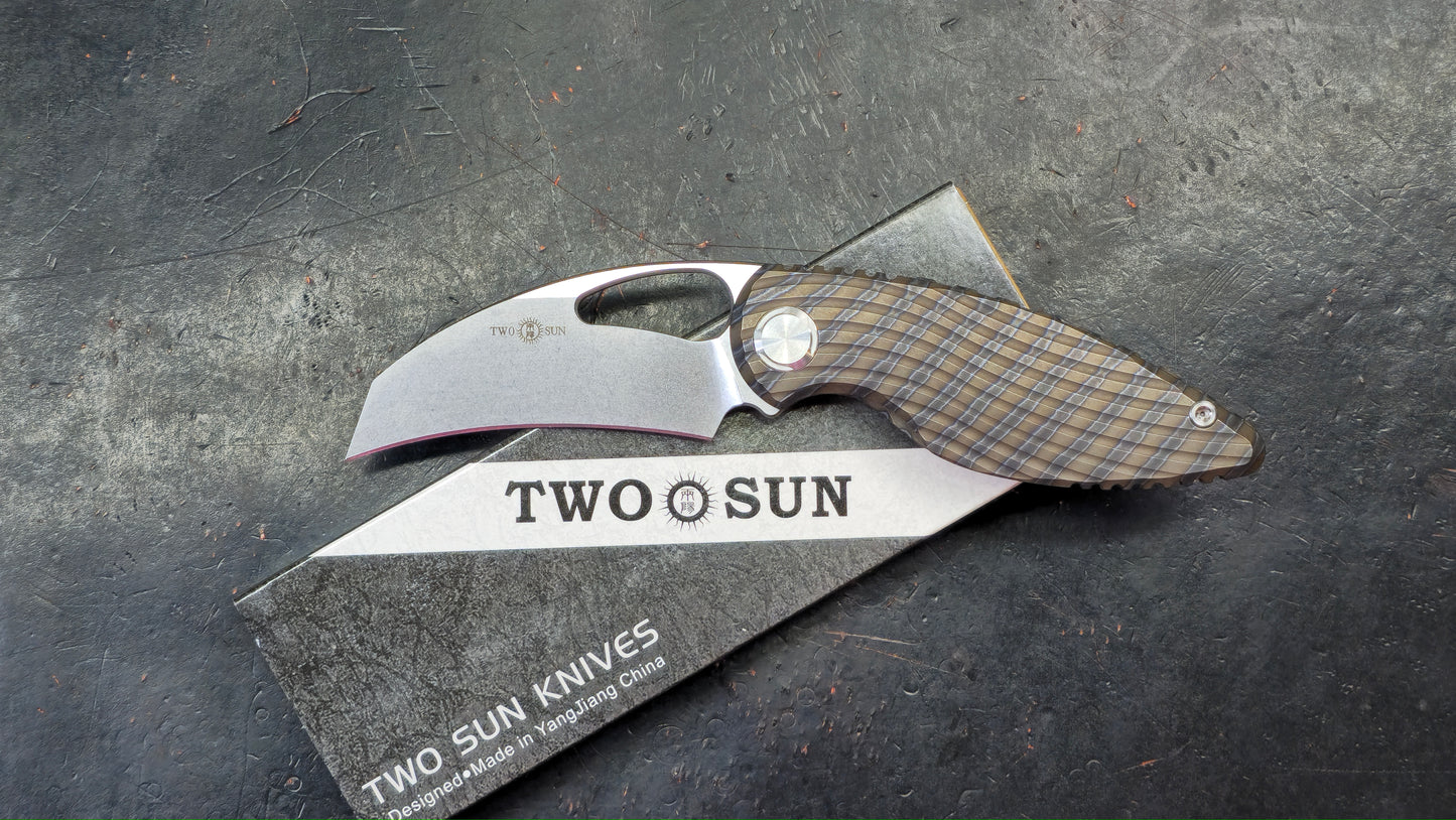 TWOSUN TS32 (FIRE) Titanium Handle M390 Blade (NEW)