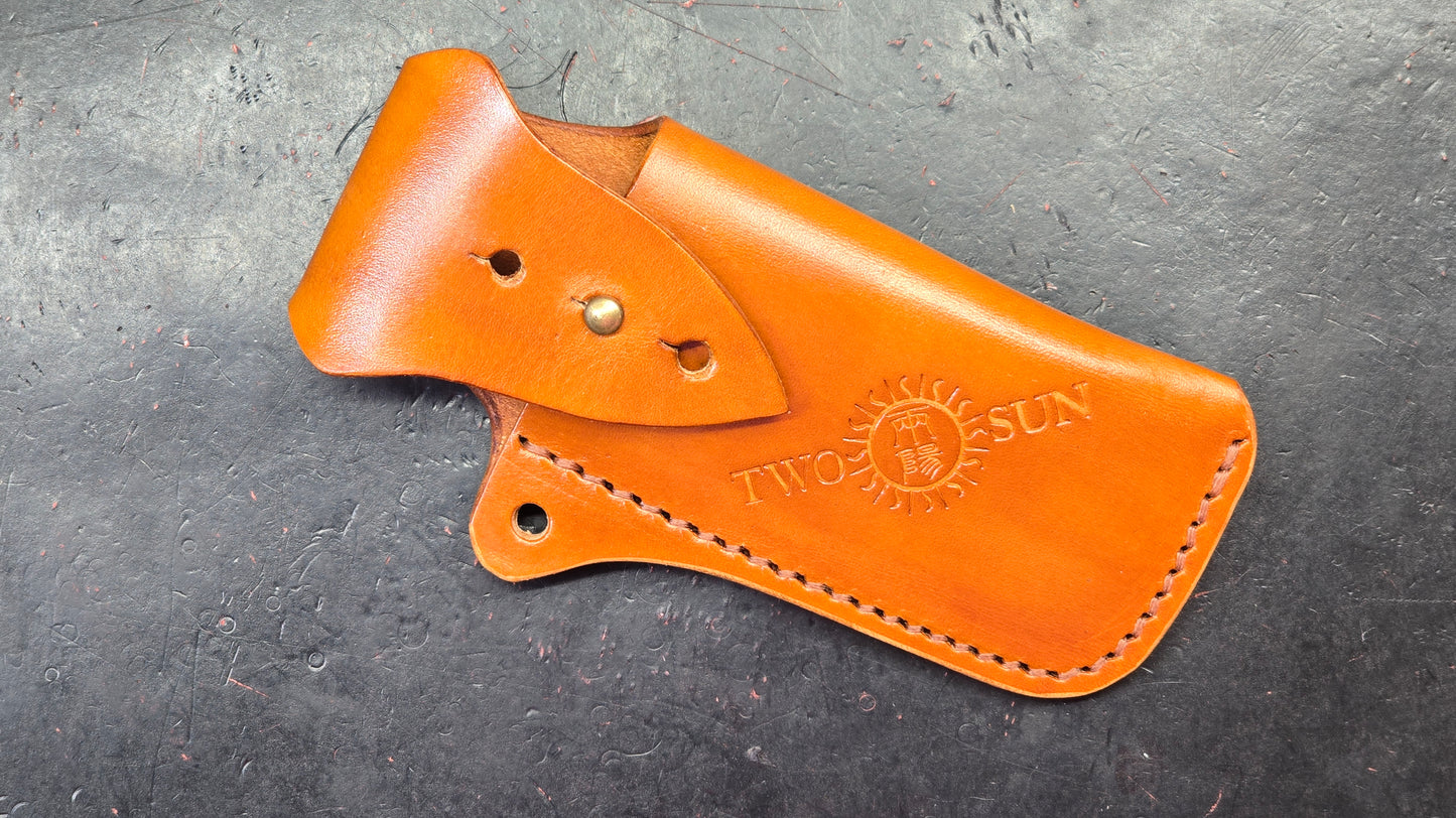 TwoSun Folding Knife Sheath Brown Cow Leather Sheath-M (NEW)