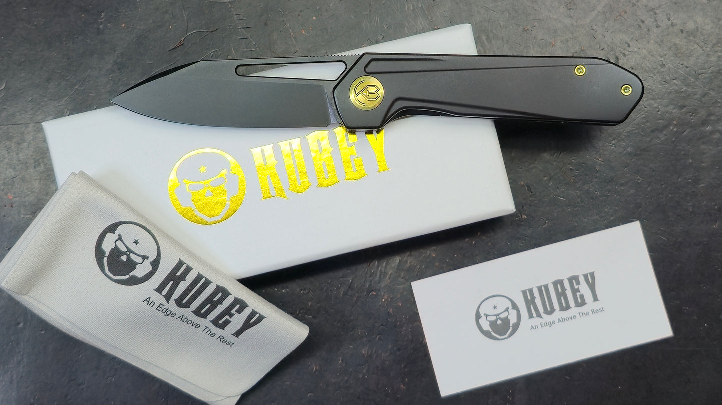Kubey Royal Frame Lock Black Titanium Handle M390 (NEW)