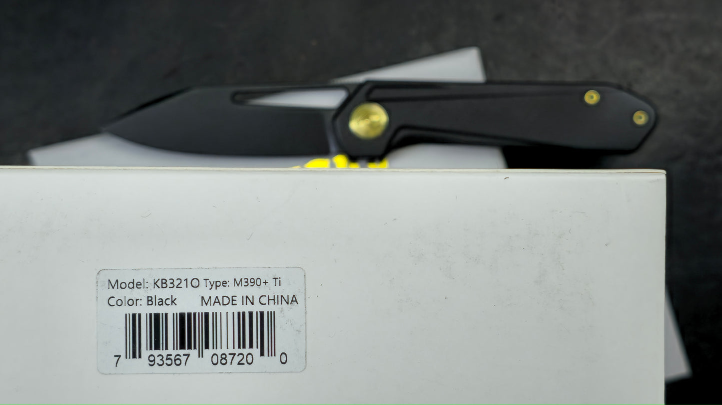 Kubey Royal Frame Lock Black Titanium Handle M390 (NEW)
