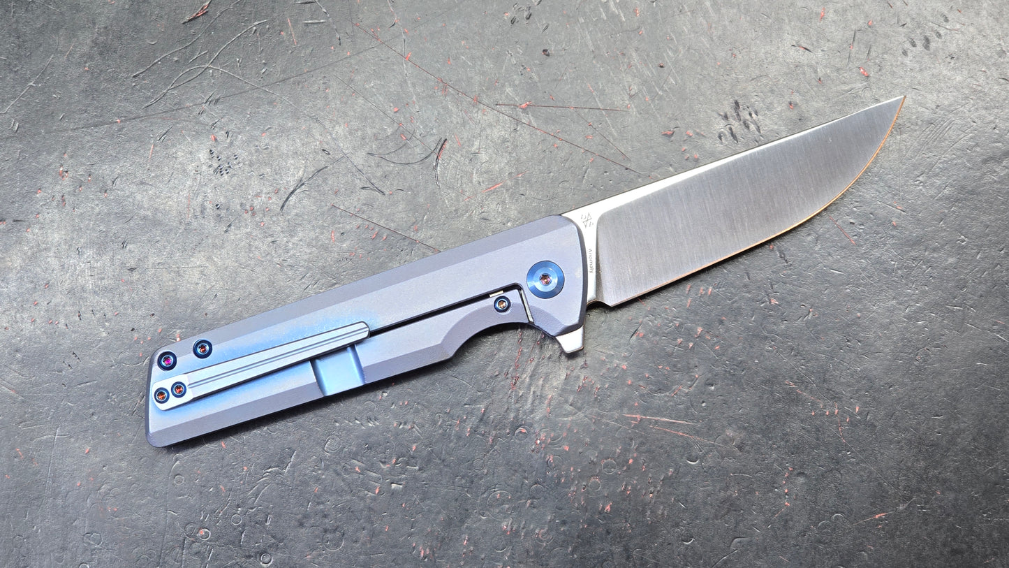 Kansept Anomaly Blue Orange Peel Titanium Handle S35VN (NEW - OPEN BOX) (Copy)