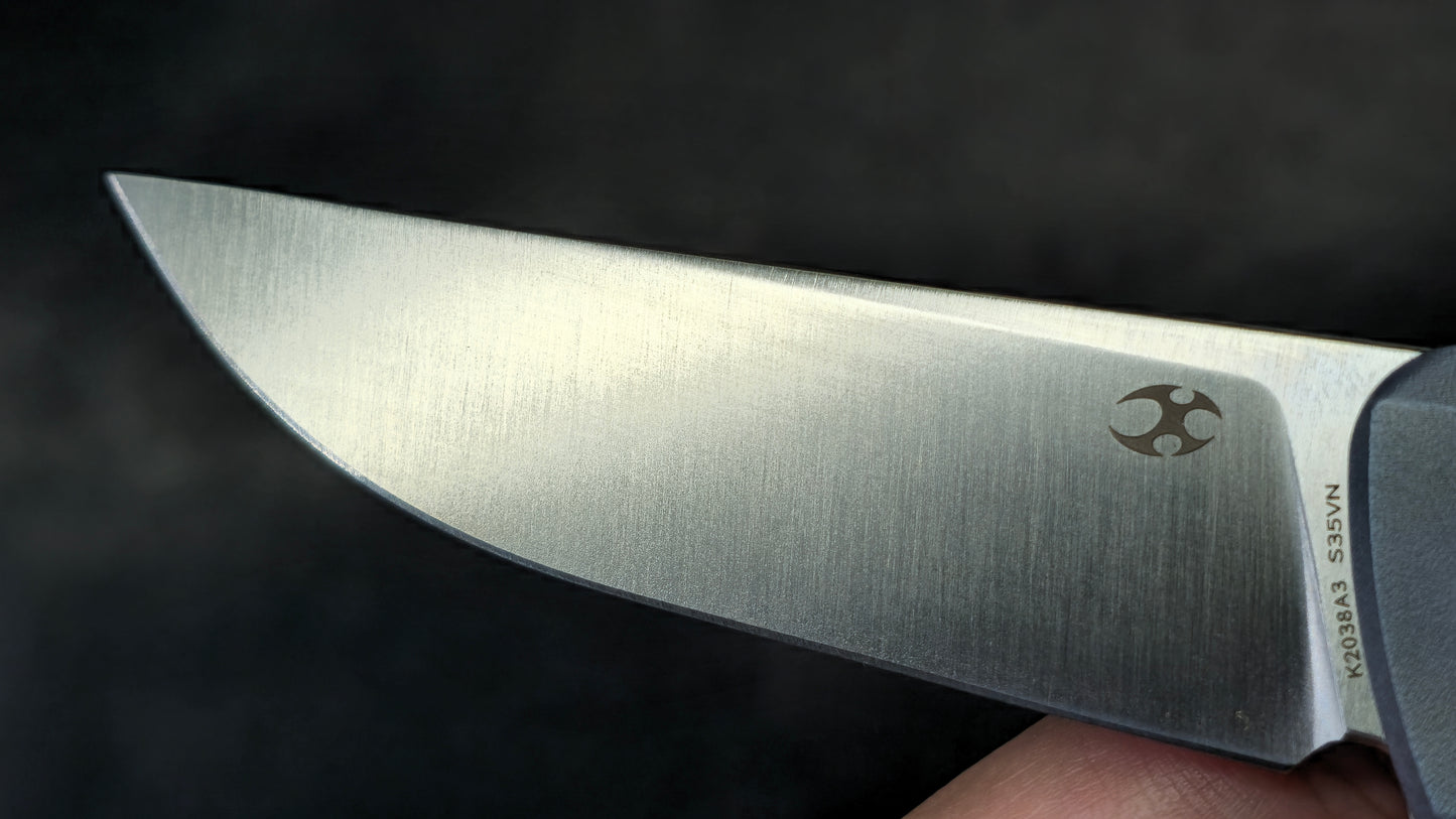 Kansept Anomaly Blue Orange Peel Titanium Handle S35VN (NEW - OPEN BOX) (Copy)