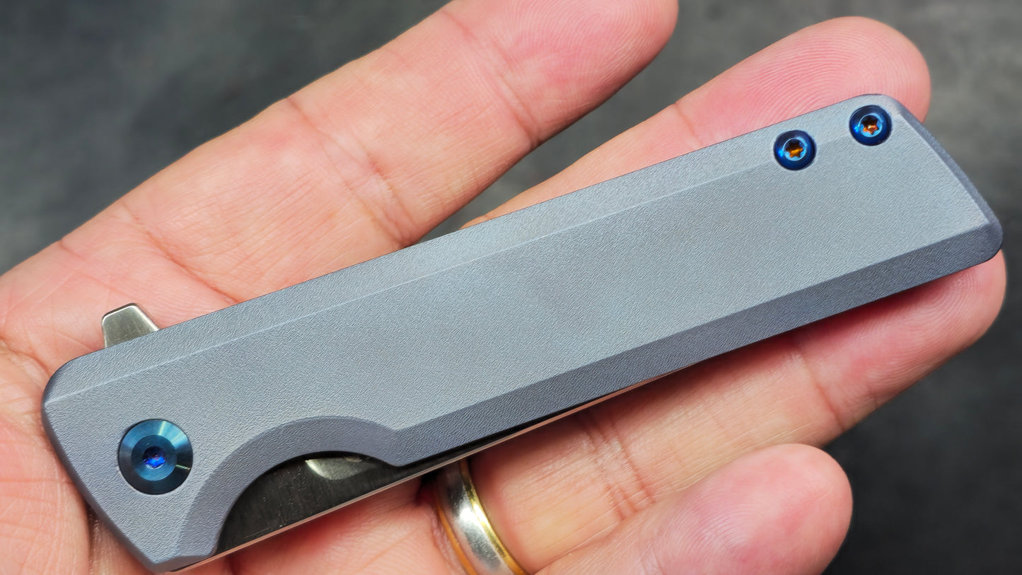 Kansept Anomaly Blue Orange Peel Titanium Handle S35VN (NEW - OPEN BOX) (Copy)