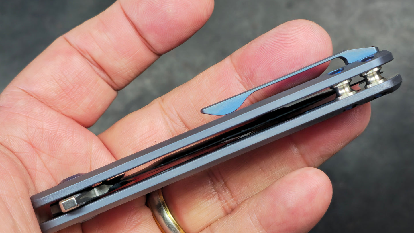 Kansept Anomaly Blue Orange Peel Titanium Handle S35VN (NEW - OPEN BOX) (Copy)