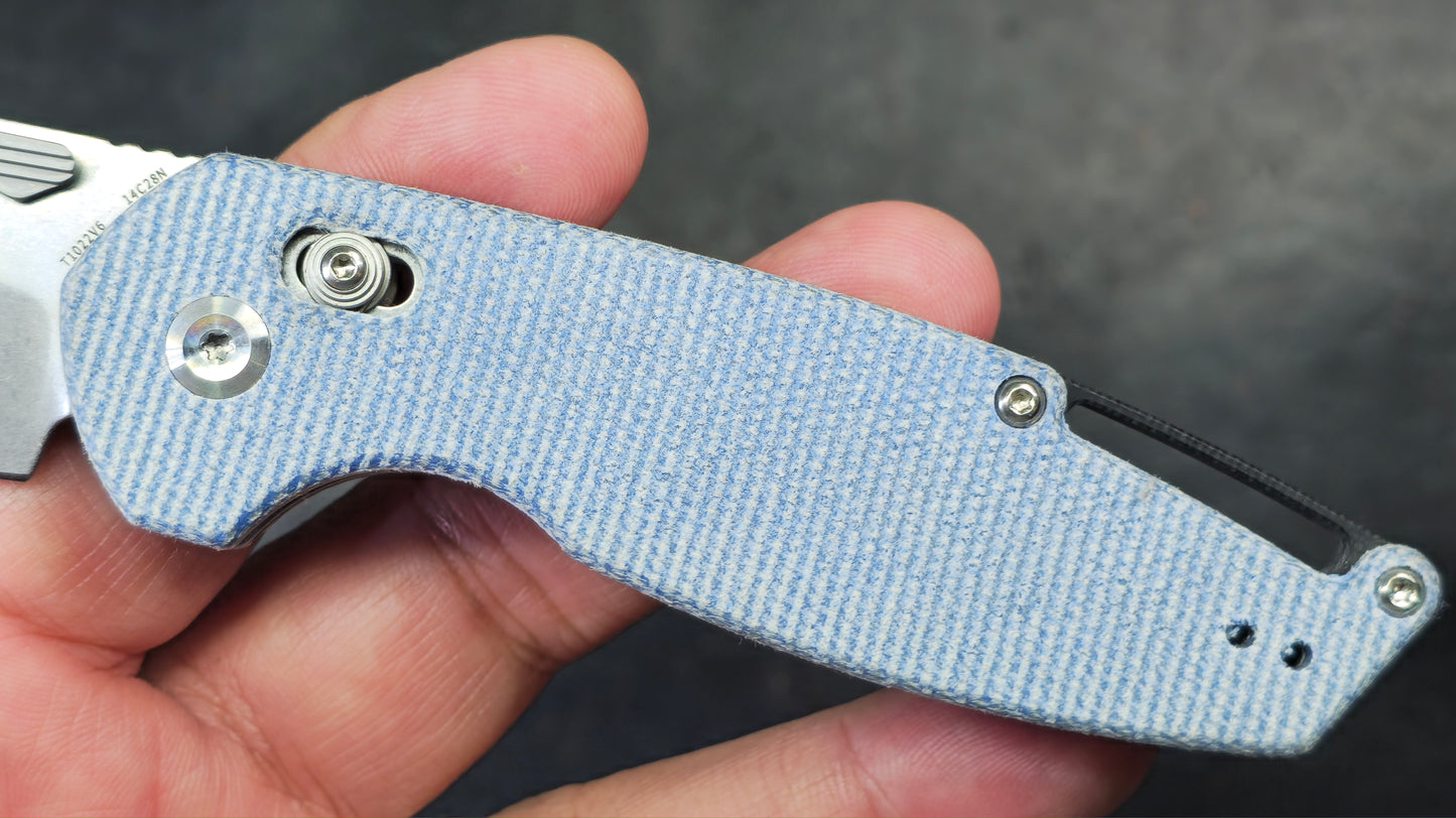 Tenable Model 6 Folding Knife Blue Micarta Handle 14C28N (NEW)