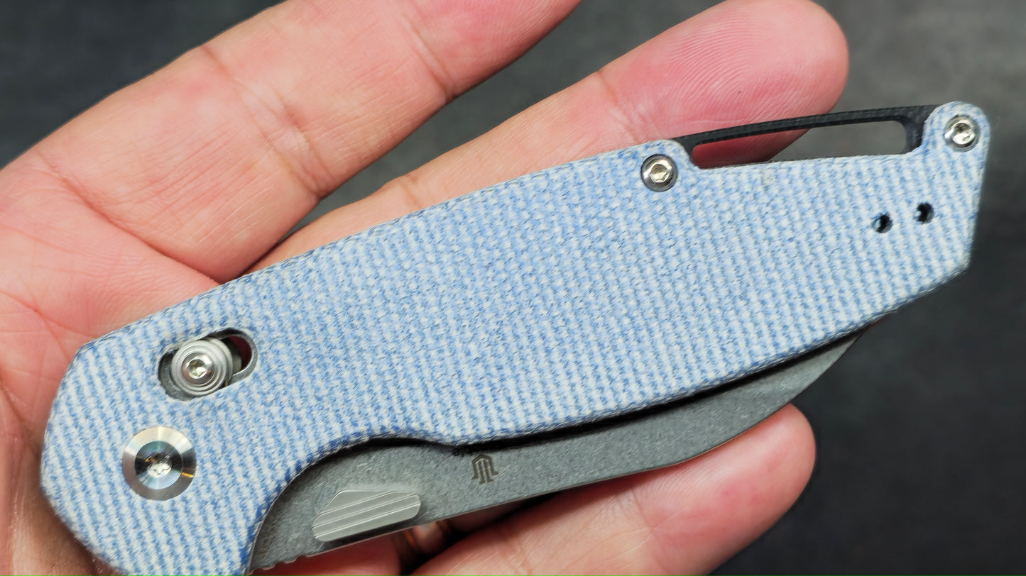 Tenable Model 6 Folding Knife Blue Micarta Handle 14C28N (NEW)