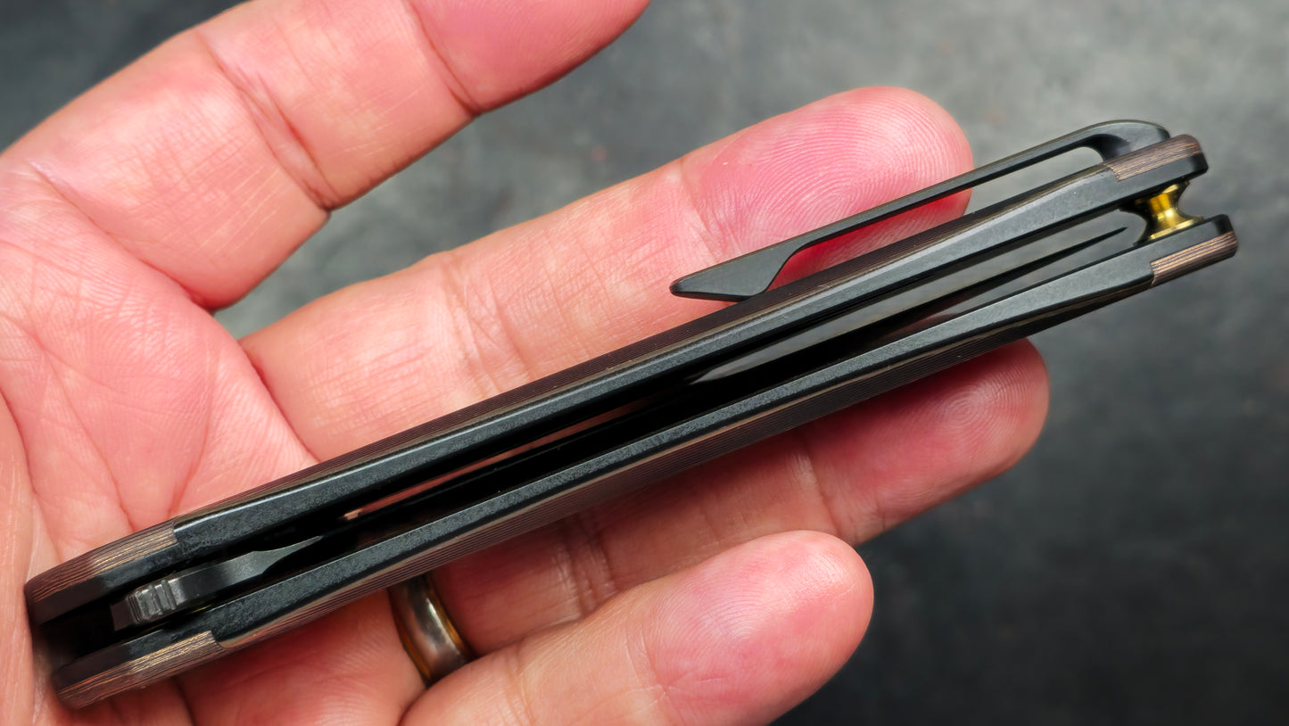 WE Zenthra Bronze/Black Titanium/Copper Foil Carbon Fiber Handle M390 (NEW)
