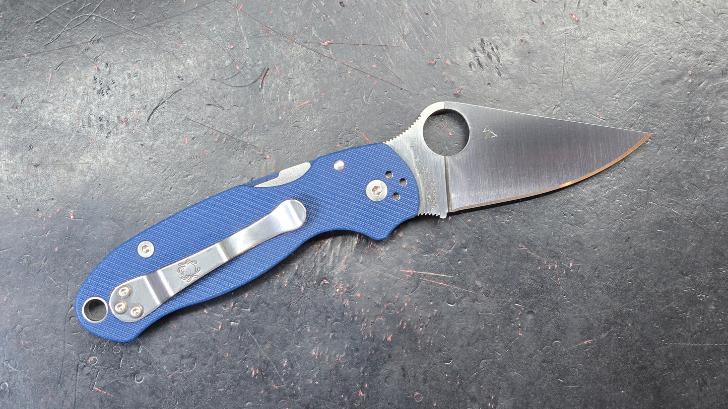 Spyderco Para 3 Folding Knife Blue G10 Handle CPM SPY27 (USED)