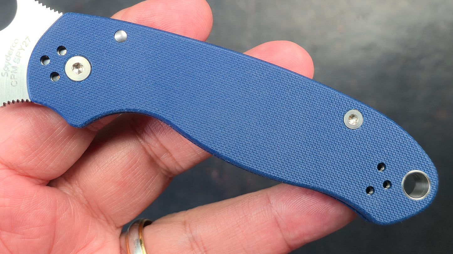 Spyderco Para 3 Folding Knife Blue G10 Handle CPM SPY27 (USED)