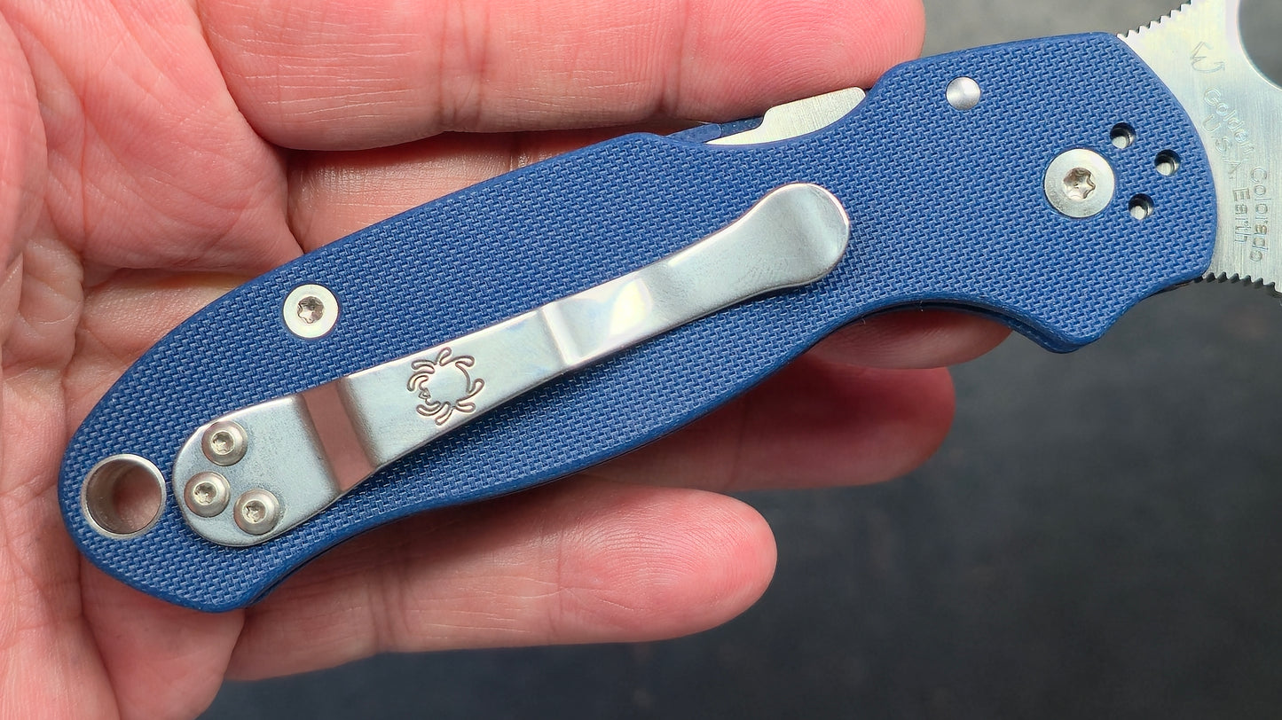 Spyderco Para 3 Folding Knife Blue G10 Handle CPM SPY27 (USED)