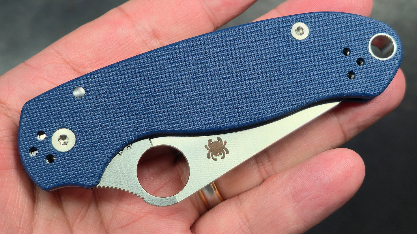 Spyderco Para 3 Folding Knife Blue G10 Handle CPM SPY27 (USED)