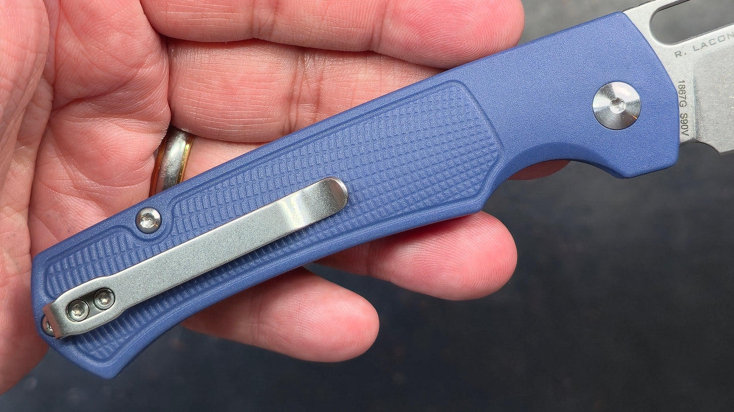 Artisan Cutlery Revel Folding Knife Blue FRN Handle S90V (NEW)
