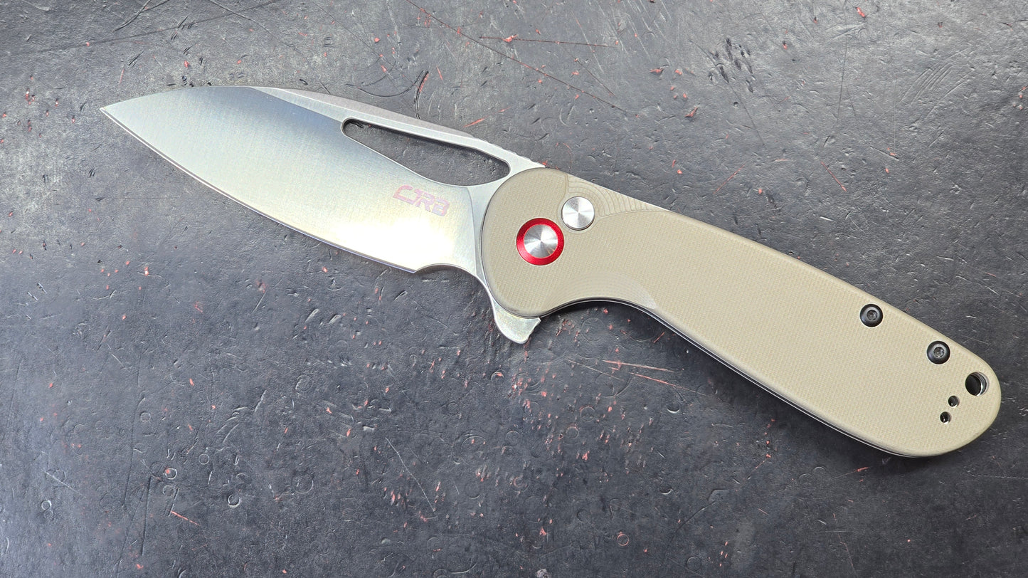 CJRB Lago Folding Knife Tan G10 Handle AR-RPM9 (NEW)