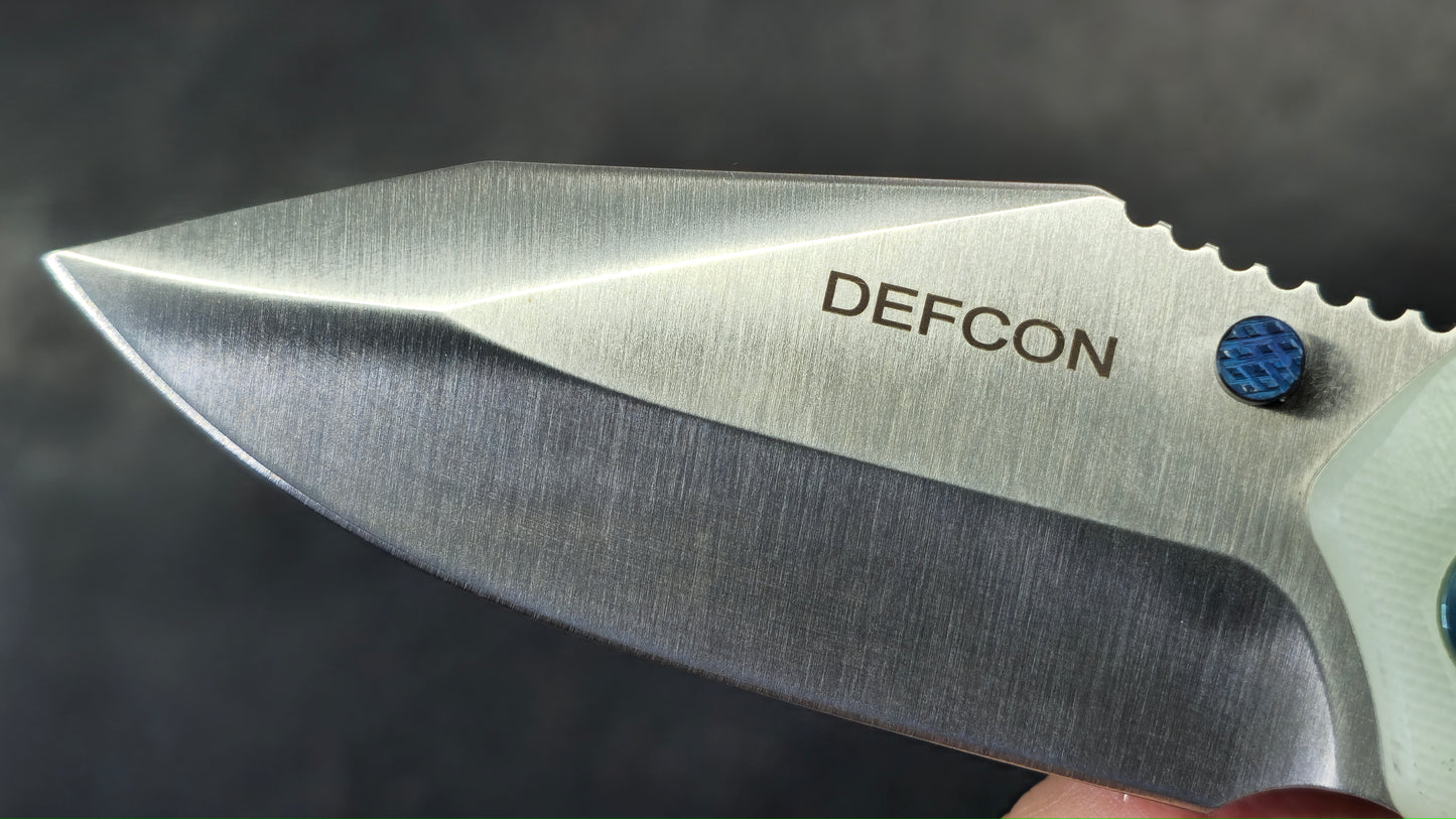 Defcon Revive TD004F-3 Jade Sculpted G10 Handle 14C28N Plain Edge Satin (NEW)