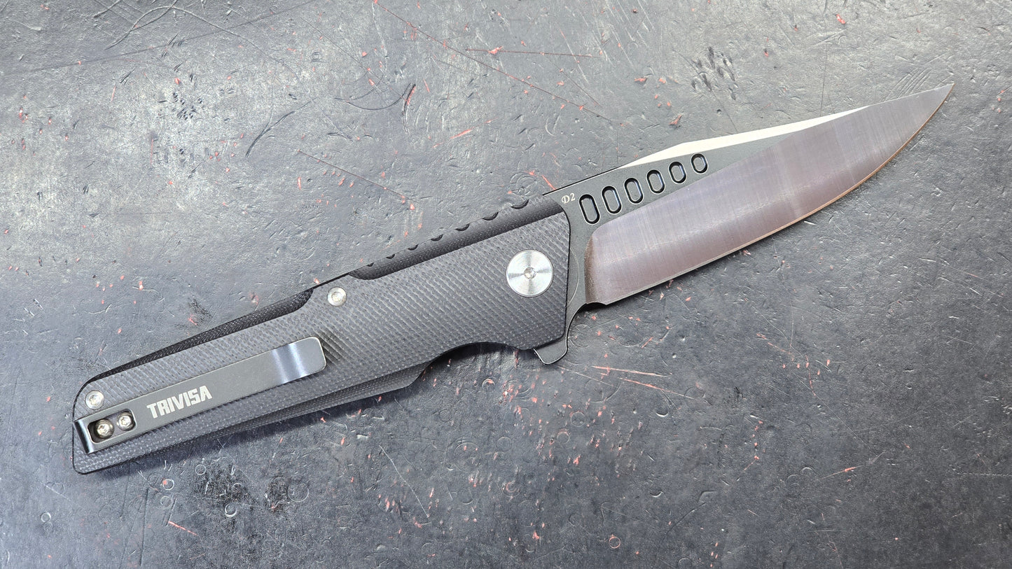 Trivisa Orion-03G Folding Knife G10 Handle D2 (NEW)
