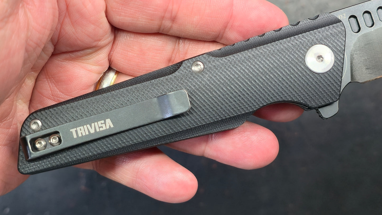Trivisa Orion-03G Folding Knife G10 Handle D2 (NEW)