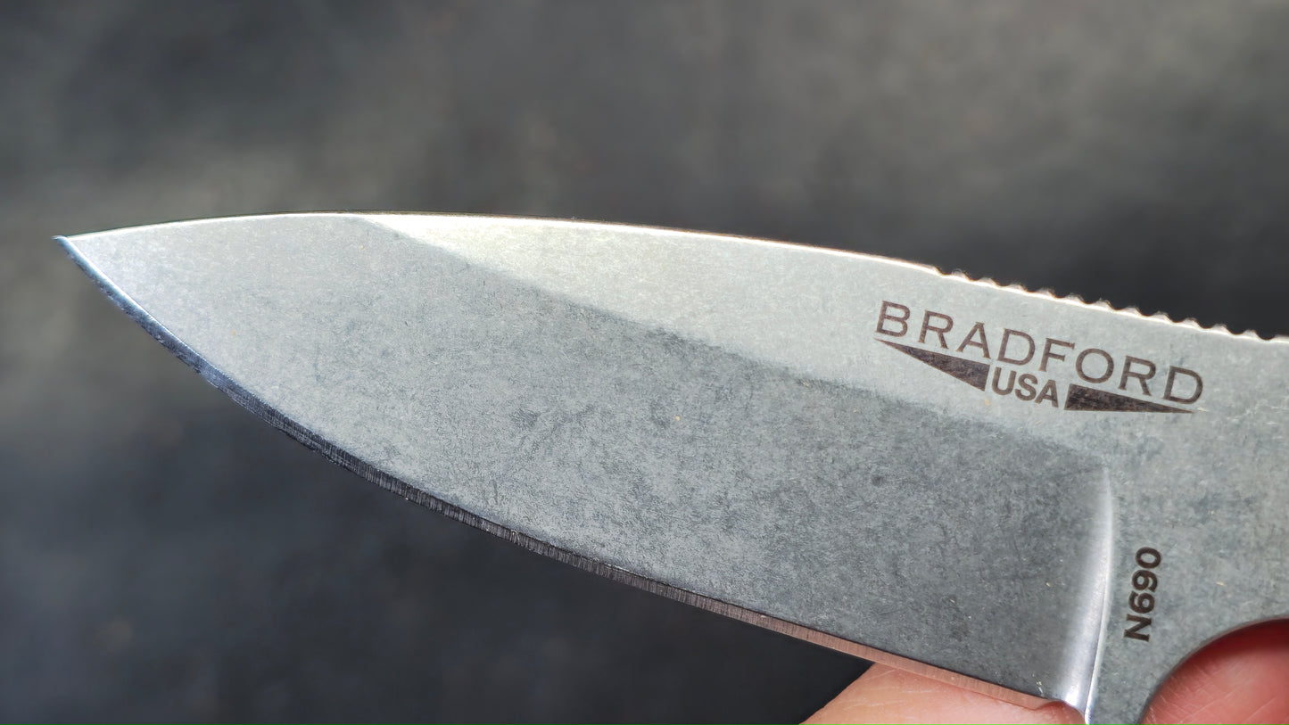 Bradford Knives Guardian 3.5 Black Micarta Sabre Grind Stonewashed Bohler N690 (NEW)