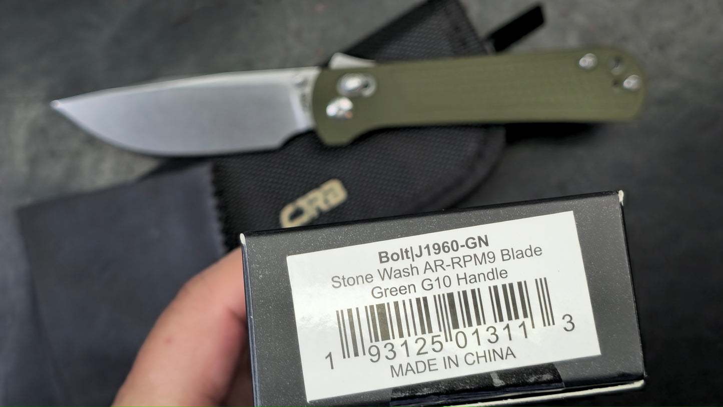 CJRB Bolt Folding Knife Green G10 Handle AR-RPM9 (NEW)
