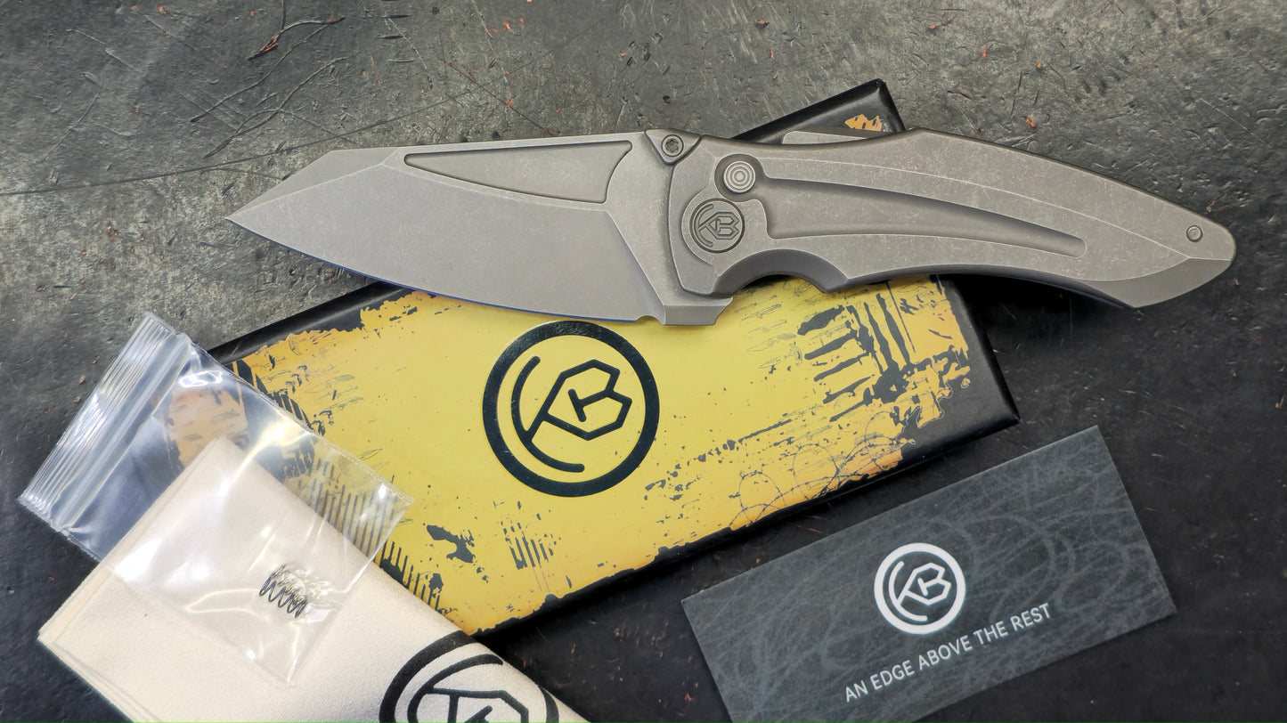 KB Knives Sumo Folding Knife Black Titanium Handle 20CV (NEW)