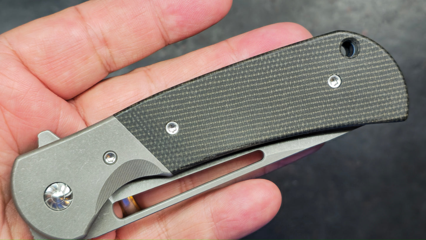 Rattle Snake F-10 Titanium Micarta S35VN (NEW)